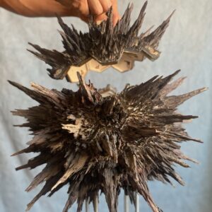 “Dark Star” a sculpture made of magnetic clay