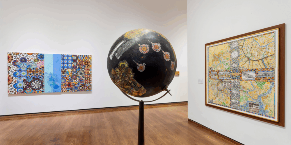 Gallery shot of "Joyce Kozloff: Contested Territories, 1983-2023"