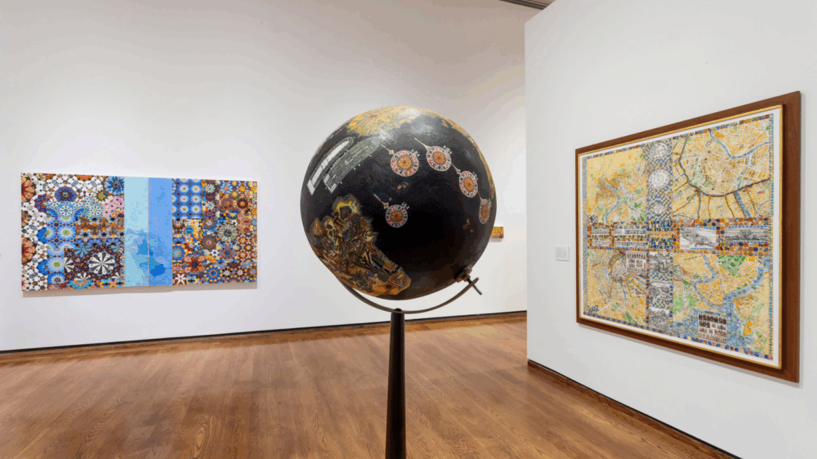 Gallery shot of "Joyce Kozloff: Contested Territories, 1983-2023"