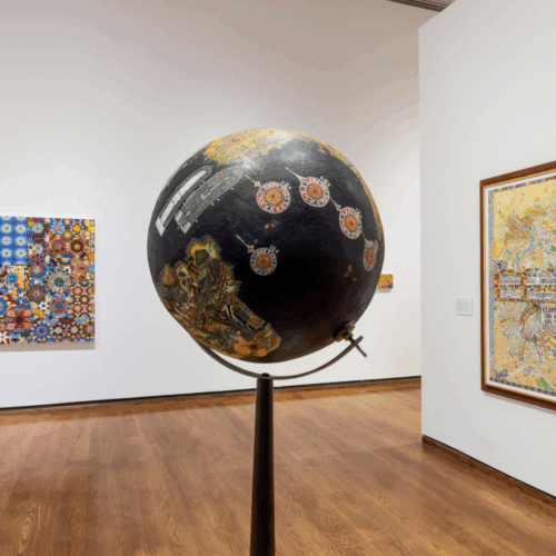 Gallery shot of "Joyce Kozloff: Contested Territories, 1983-2023"