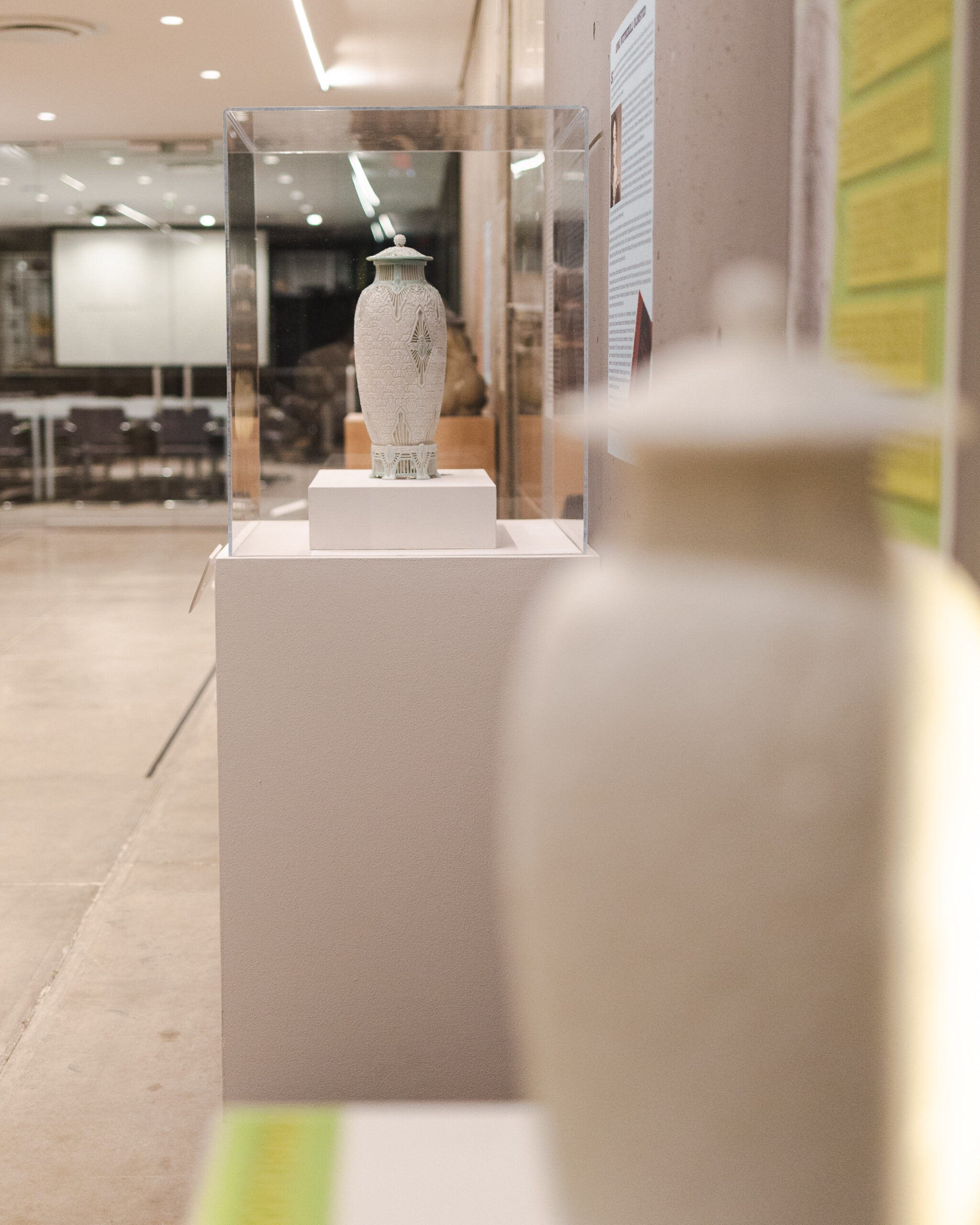 Scarab Vase and its 3D-printed model The 3D printed model sits next to the real "Scarab Vase" in the Everson's Ceramics Gallery